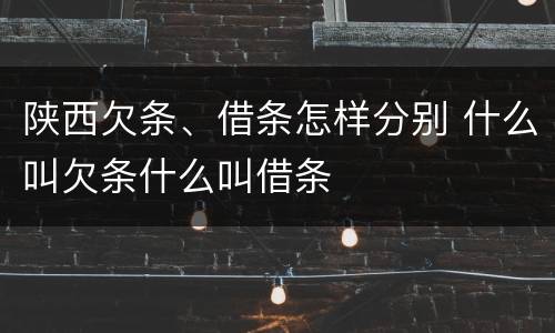 陕西欠条、借条怎样分别 什么叫欠条什么叫借条