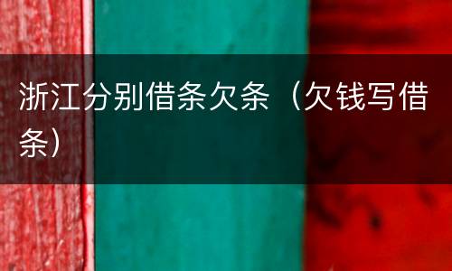 浙江分别借条欠条（欠钱写借条）