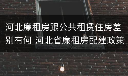 河北廉租房跟公共租赁住房差别有何 河北省廉租房配建政策
