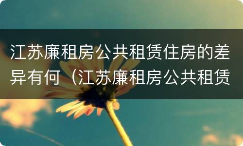 江苏廉租房公共租赁住房的差异有何（江苏廉租房公共租赁住房的差异有何原因）