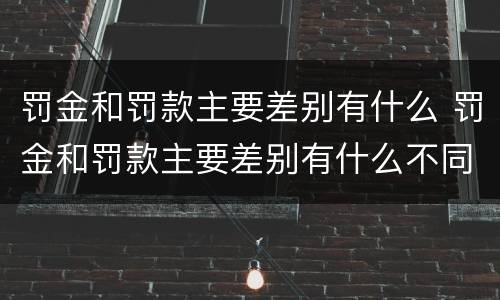 罚金和罚款主要差别有什么 罚金和罚款主要差别有什么不同