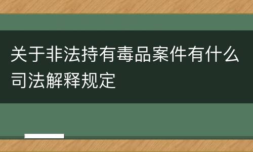关于非法持有毒品案件有什么司法解释规定