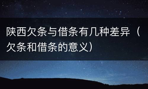 陕西欠条与借条有几种差异（欠条和借条的意义）