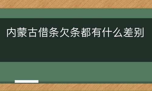 内蒙古借条欠条都有什么差别