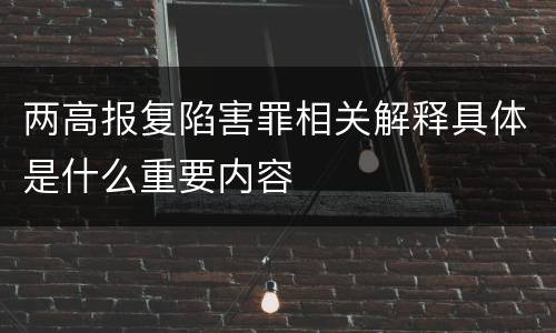 两高报复陷害罪相关解释具体是什么重要内容
