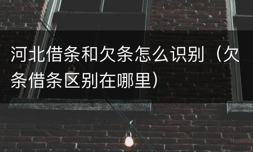 河北借条和欠条怎么识别（欠条借条区别在哪里）