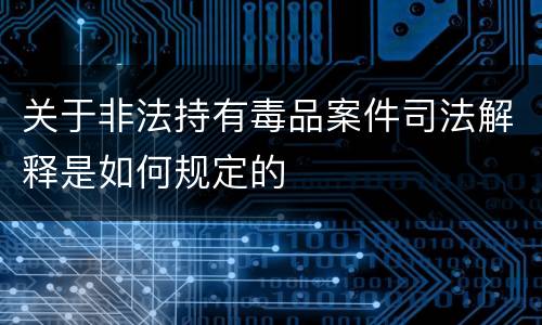 关于非法持有毒品案件司法解释是如何规定的