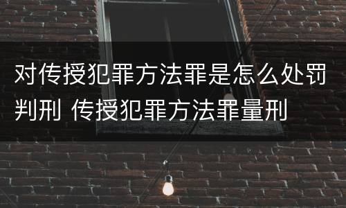 对传授犯罪方法罪是怎么处罚判刑 传授犯罪方法罪量刑
