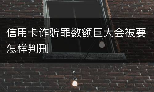 信用卡诈骗罪数额巨大会被要怎样判刑