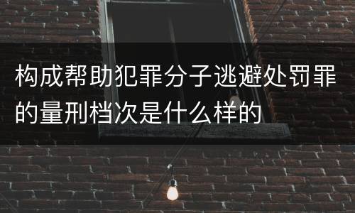 构成帮助犯罪分子逃避处罚罪的量刑档次是什么样的