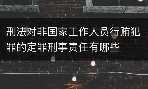 刑法对非国家工作人员行贿犯罪的定罪刑事责任有哪些