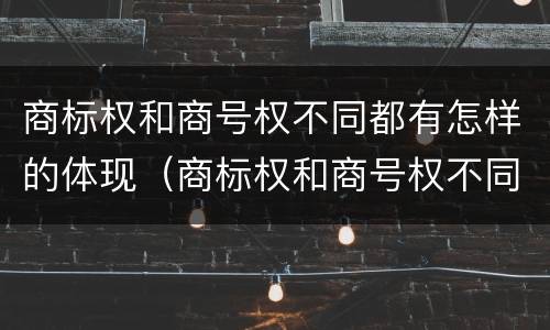 商标权和商号权不同都有怎样的体现（商标权和商号权不同都有怎样的体现）