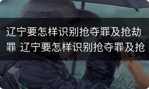 辽宁要怎样识别抢夺罪及抢劫罪 辽宁要怎样识别抢夺罪及抢劫罪呢