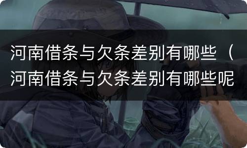 河南借条与欠条差别有哪些（河南借条与欠条差别有哪些呢）
