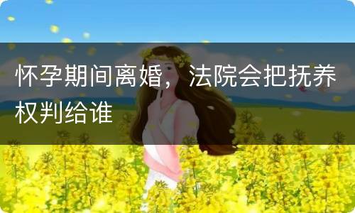 怀孕期间离婚，法院会把抚养权判给谁