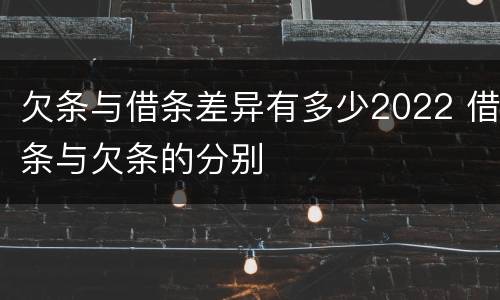 欠条与借条差异有多少2022 借条与欠条的分别