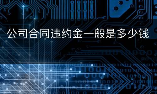 公司合同违约金一般是多少钱