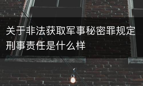 关于非法获取军事秘密罪规定刑事责任是什么样