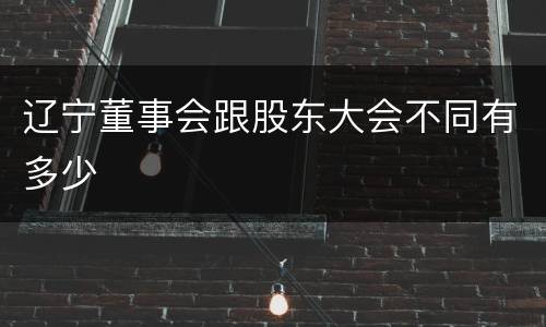 辽宁董事会跟股东大会不同有多少
