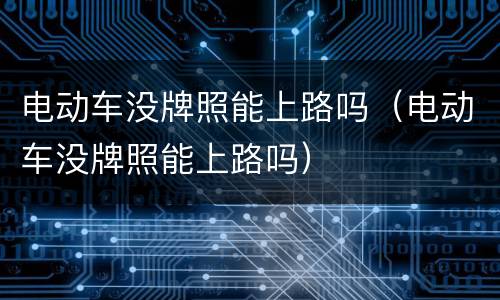 电动车没牌照能上路吗（电动车没牌照能上路吗）