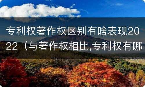 专利权著作权区别有啥表现2022（与著作权相比,专利权有哪些特征）