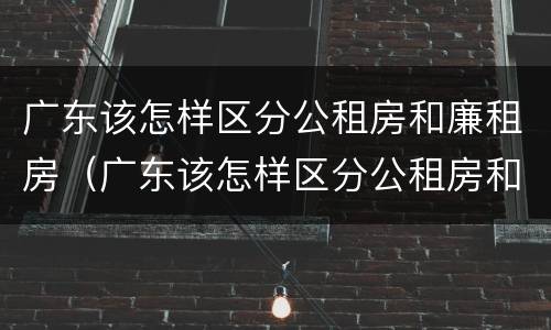 广东该怎样区分公租房和廉租房（广东该怎样区分公租房和廉租房的区别）