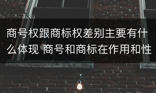 商号权跟商标权差别主要有什么体现 商号和商标在作用和性质上的区别