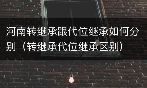 河南转继承跟代位继承如何分别（转继承代位继承区别）