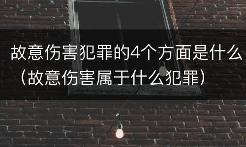 故意伤害犯罪的4个方面是什么（故意伤害属于什么犯罪）