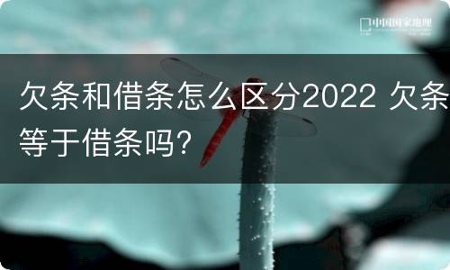 欠条和借条怎么区分2022 欠条等于借条吗?