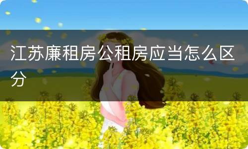 江苏廉租房公租房应当怎么区分