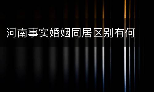 河南事实婚姻同居区别有何