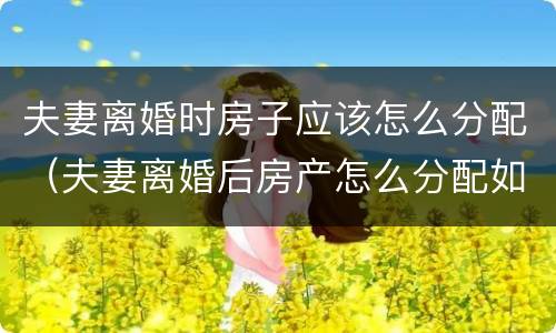 夫妻离婚时房子应该怎么分配（夫妻离婚后房产怎么分配如何分配）