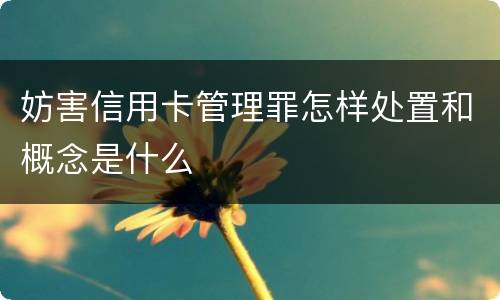 妨害信用卡管理罪怎样处置和概念是什么