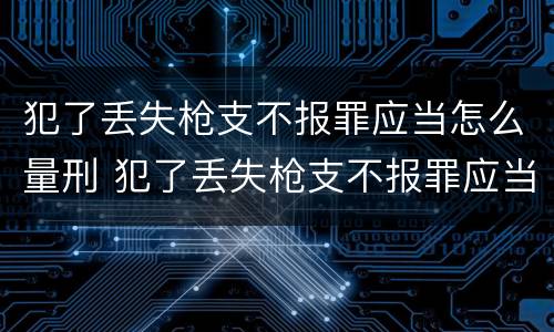 犯了丢失枪支不报罪应当怎么量刑 犯了丢失枪支不报罪应当怎么量刑呢