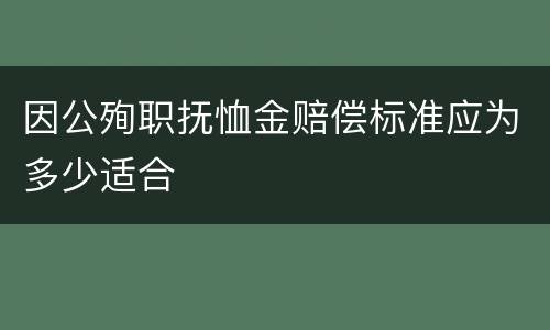因公殉职抚恤金赔偿标准应为多少适合