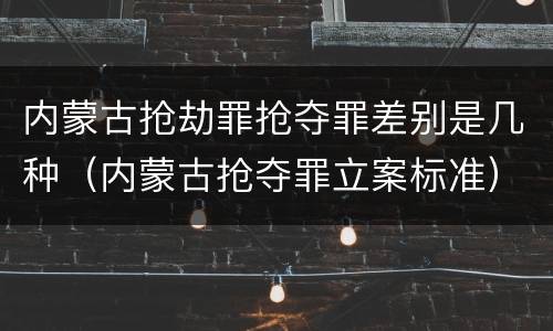 内蒙古抢劫罪抢夺罪差别是几种（内蒙古抢夺罪立案标准）