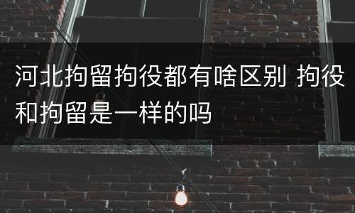 河北拘留拘役都有啥区别 拘役和拘留是一样的吗