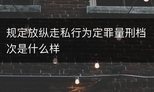 规定放纵走私行为定罪量刑档次是什么样