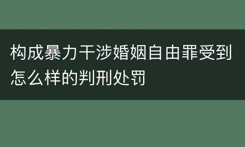 构成暴力干涉婚姻自由罪受到怎么样的判刑处罚