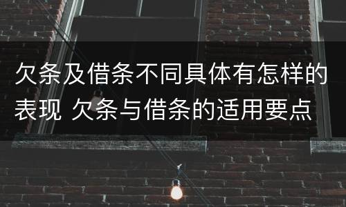 欠条及借条不同具体有怎样的表现 欠条与借条的适用要点