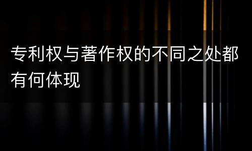 专利权与著作权的不同之处都有何体现