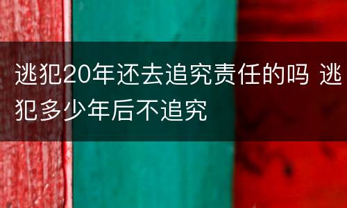 逃犯20年还去追究责任的吗 逃犯多少年后不追究