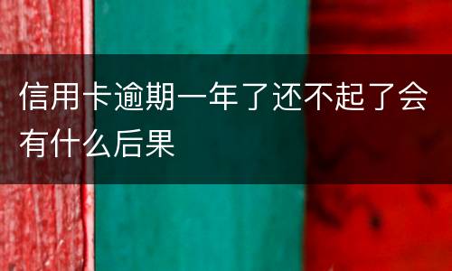 信用卡逾期一年了还不起了会有什么后果