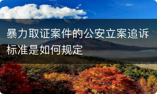 暴力取证案件的公安立案追诉标准是如何规定