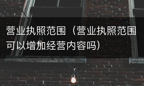 营业执照范围（营业执照范围可以增加经营内容吗）