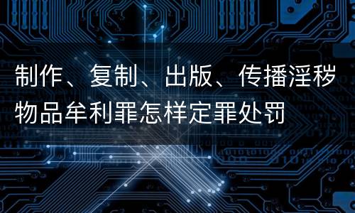 制作、复制、出版、传播淫秽物品牟利罪怎样定罪处罚