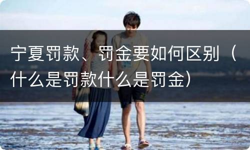 宁夏罚款、罚金要如何区别（什么是罚款什么是罚金）