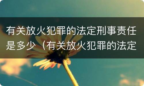 有关放火犯罪的法定刑事责任是多少（有关放火犯罪的法定刑事责任是多少条）