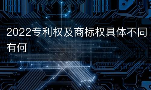 2022专利权及商标权具体不同有何